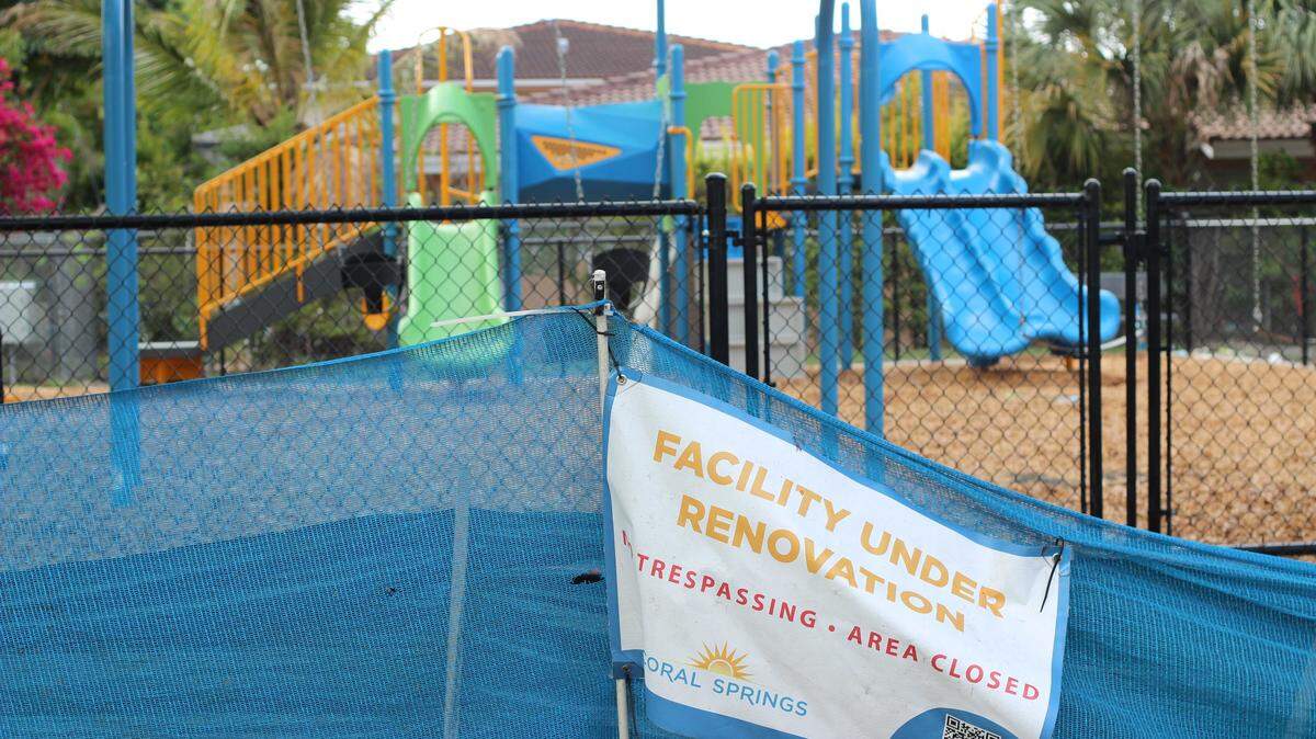 Both the playground and basketball court at Pride Promoters Park are closed for renovations.