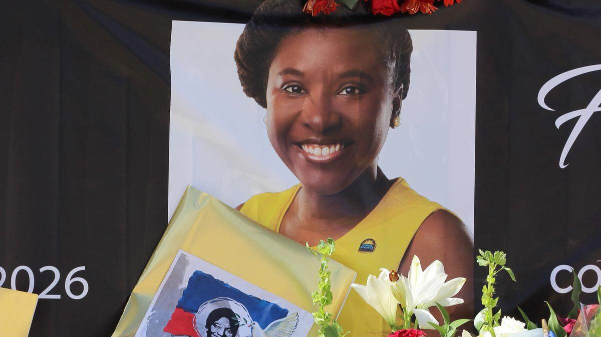 A memorial to Coral Springs vice mayor Nancy Metayer Bowen, a rising political star who was allegedly murdered by her husband in the early hours of April 1, 2026, stands in front of City Hall on April 6, 2026.