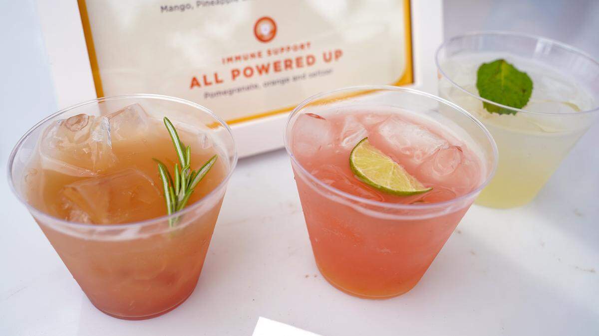 Three mocktails are shown.