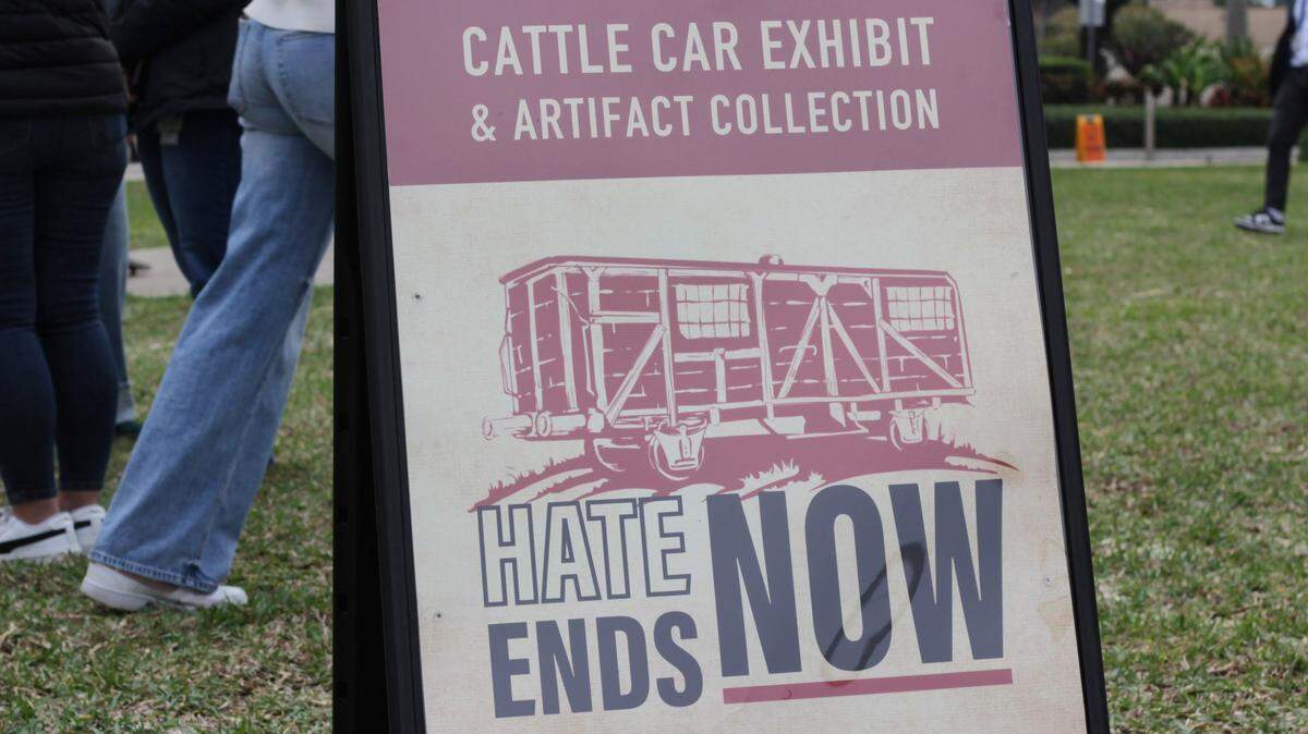 The “Hate Ends Now: Cattle Car Exhibit” has traveled hundreds of thousands of miles, making a stop in Coral Springs on Friday, Jan. 30.