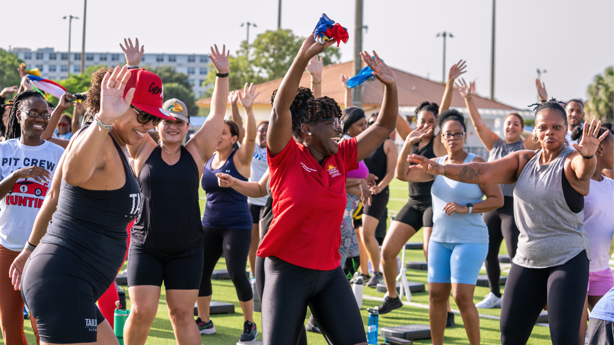 Nancy Metayer, center, hosted a dance class for her iteration of “Let’s Move” in 2025. Traditionally, each City Commission member has one per year, featuring a sport of their choice.