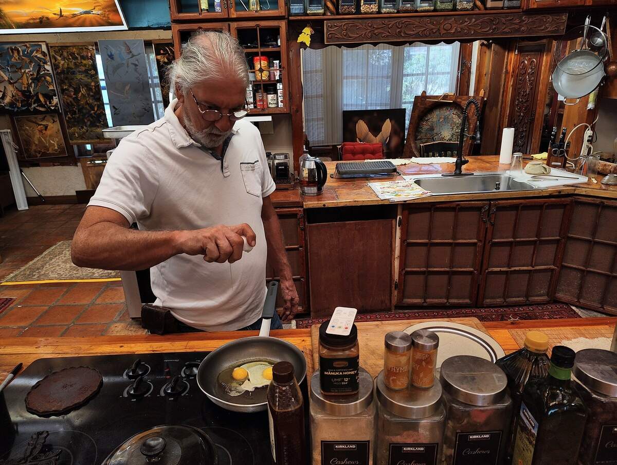 Meir Martin makes his signature breakfast dish.