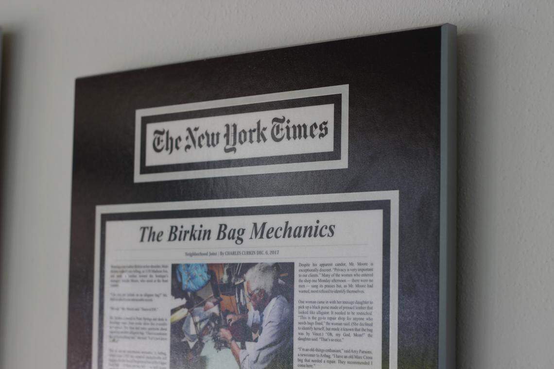 Artbag has been featured in a number of prominent publications over the years. Some of the biggest features, like its appearance in The New York Times, are framed in its customer-facing space.