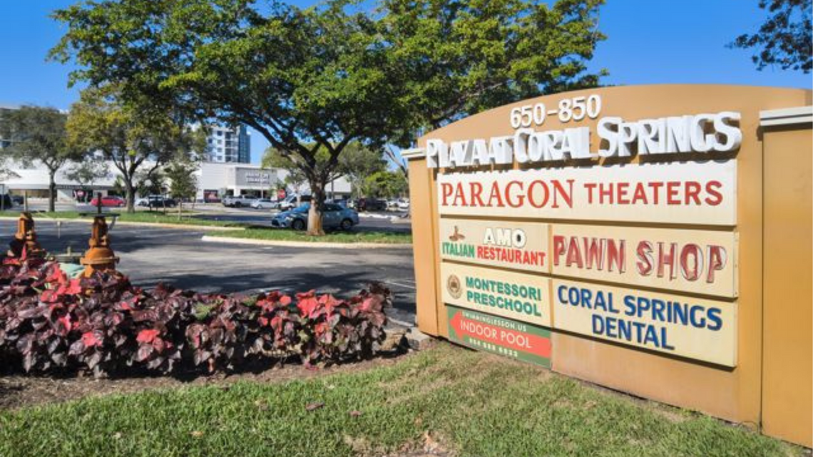 Coral Springs shopping center with movie theater, restaurants sells for $18.3M
