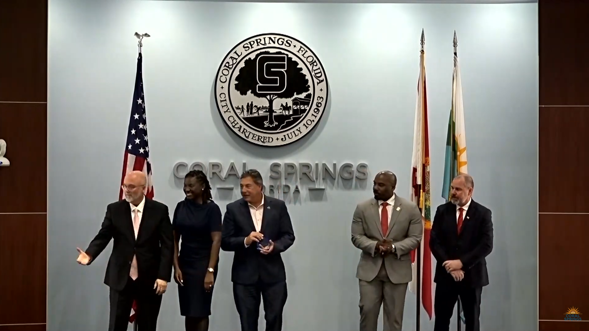 Coral Springs city commissioners and City Manager Catherine Givens presented awards to volunteers at the 2026 State of the City event.
