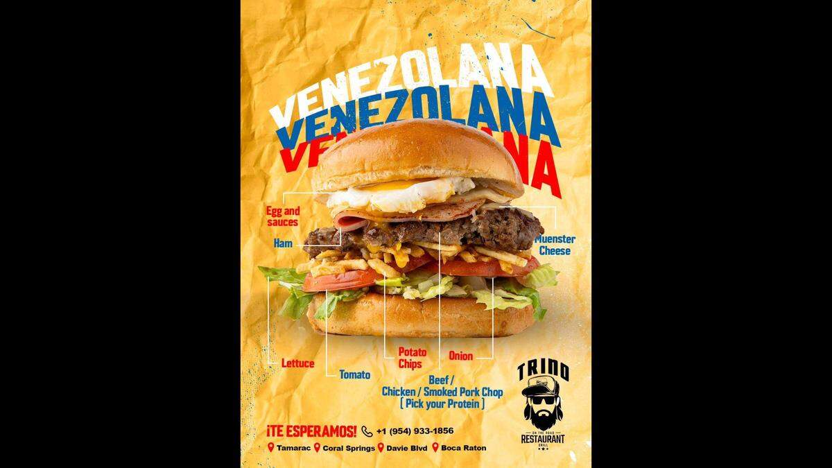 Trino Restaurant’s Venezuelan smashburger is a fan-favorite.