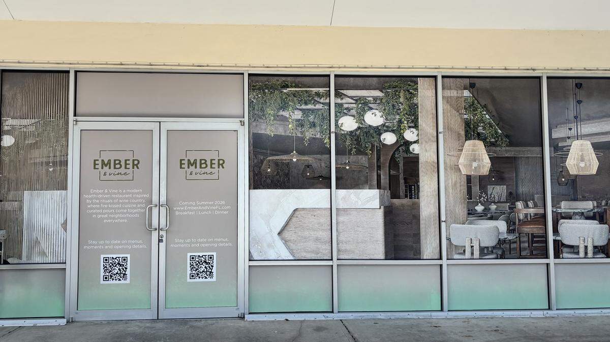Ember and Vine will replace Angelo Elia Pizza, Bar & Tapas this summer in the Sawgrass Center on Coral Ridge Drive.