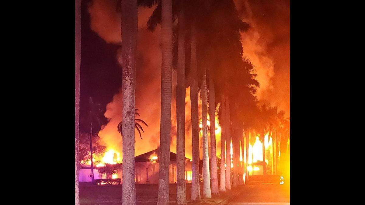 A fire broke out at the former Heron Bay golf course clubhouse on Dec. 27, causing the structure’s roof to collapse.