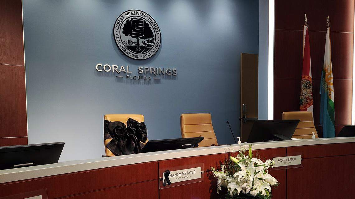 Vice Mayor Nancy Metayer Bowen’s seat will sit empty until at least May 4, the Coral Springs City Commission’s first meeting following a retreat during which members will discuss a succession plan for the slain local leader.
