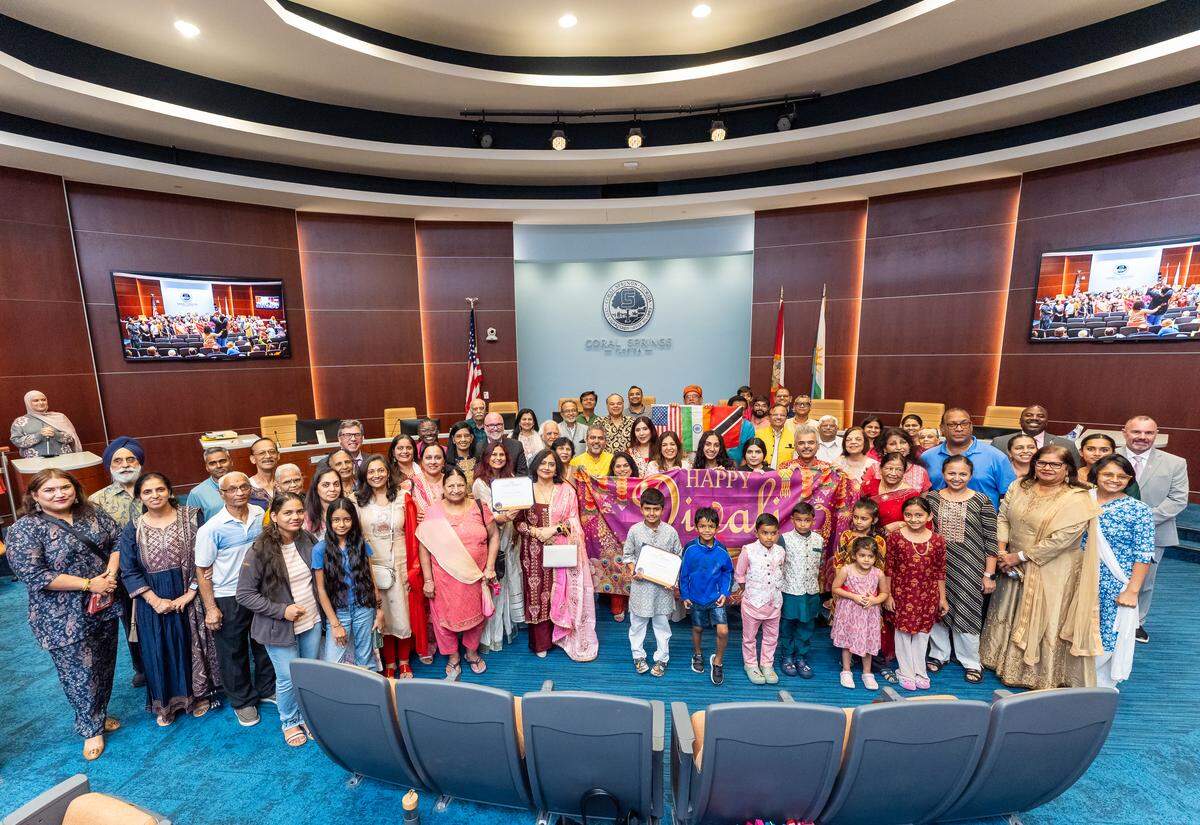 Coral Springs’ Hindu and Indian-American communities were honored during the Oct. 15 City Commission meeting. Prem Mirpuri, President of the Indian Regional & Cultural Center of Florida, accepted the proclamation on behalf of the iverse group.