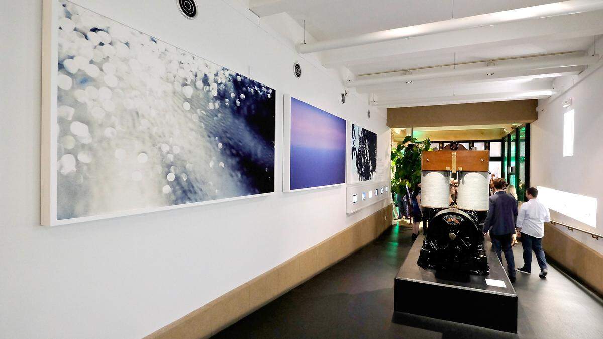 A view down a hallway of art on display at The Wolfsonian-FIU.