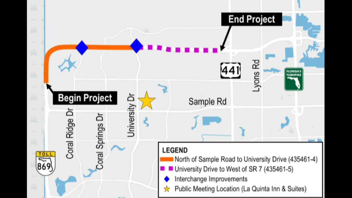 The next phases of the Sawgrass Expressway widening project are expected to break ground in 2026 from just north of Sample Road to just west of State Road 7.