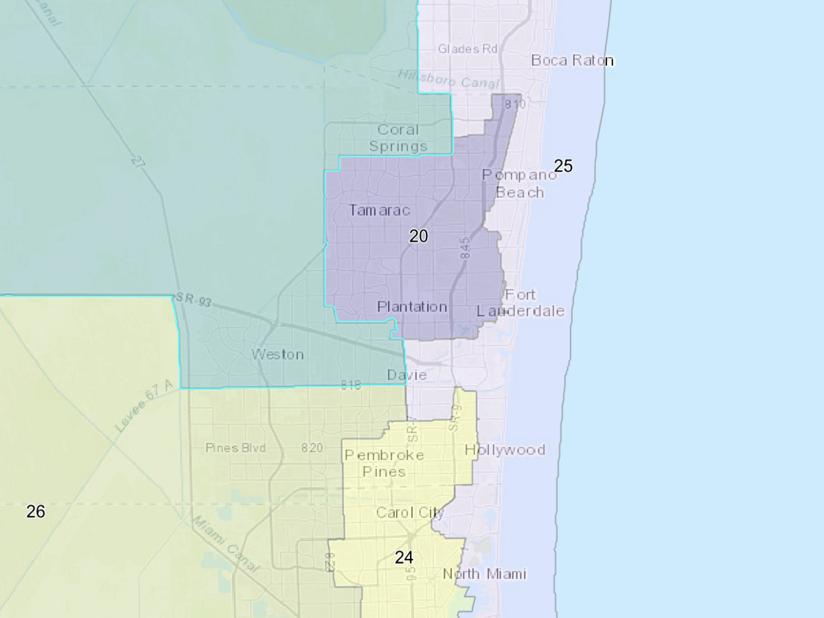 Redistricting this year split Coral Springs between two congressional districts and created others than span hundreds of miles and up to three counties. 