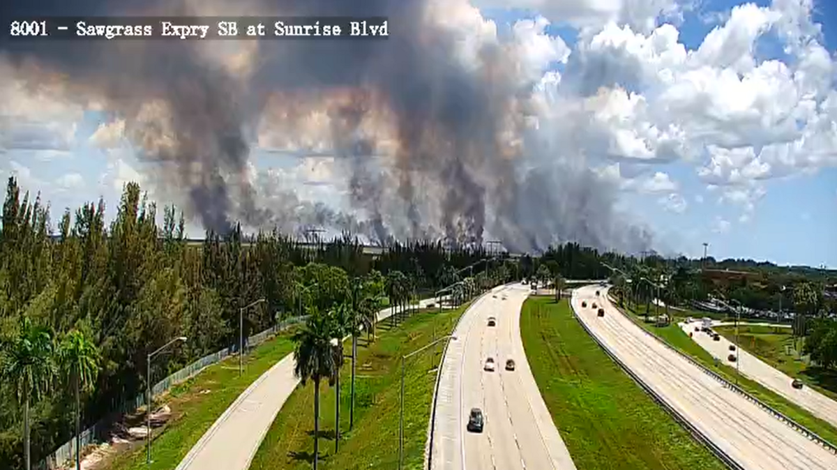 Traffic cameras show multiple angles of the Atlantic fire, which currently doesn’t pose a threat to residential areas east of the fire. Those with health conditions are encouraged to monitor the situation.