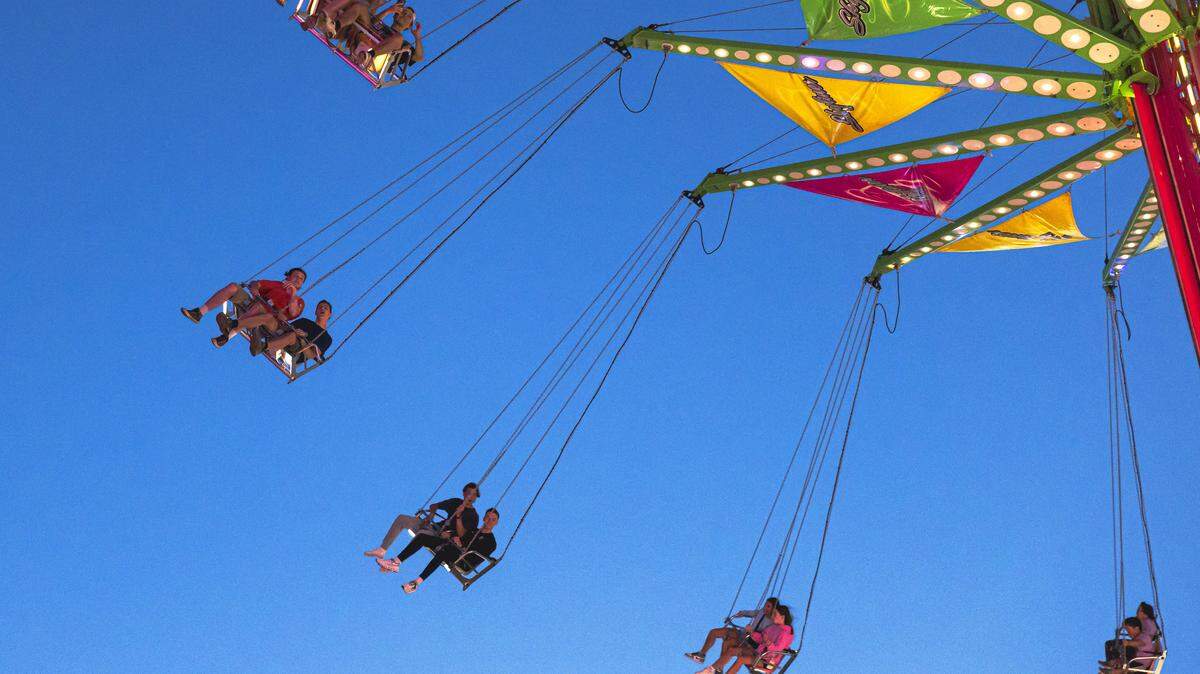 Fairgoers enjoy a ride at the Minnesota State Fair.