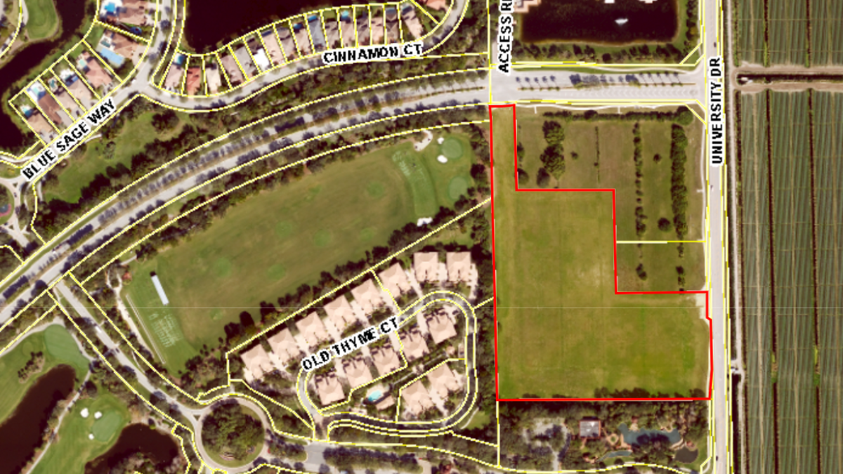 A 10-acre lot at the corner of Trails End and University Drive will be sold to Broward Health for $14 million.