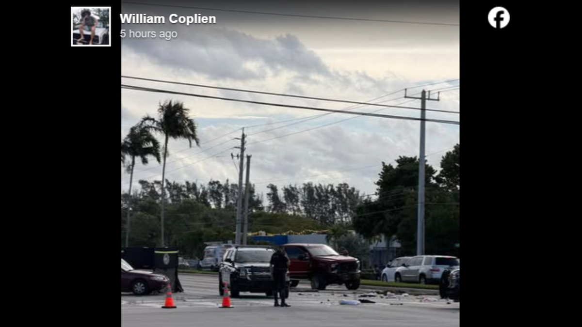 Witnesses photographed the aftermath of the collision, which occurred close to Coral Springs Middle School.