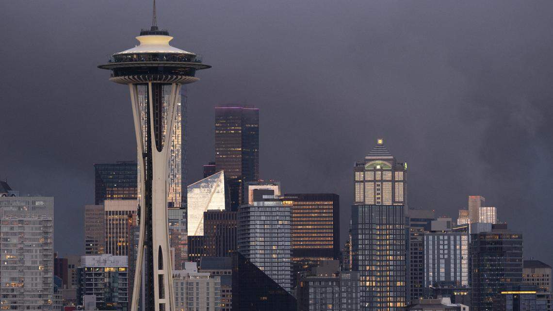 The Space Needle is pictured from the Kerry Park in Seattle, Washington.