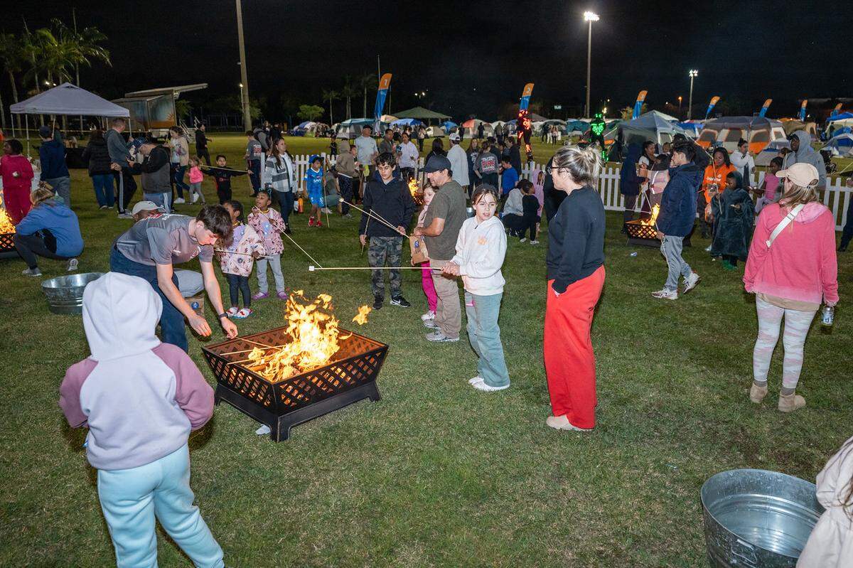 Campers can make s’mores at campfires supervised by the Coral Springs-Parkland Fire Department.