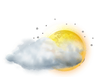 Mostly cloudy